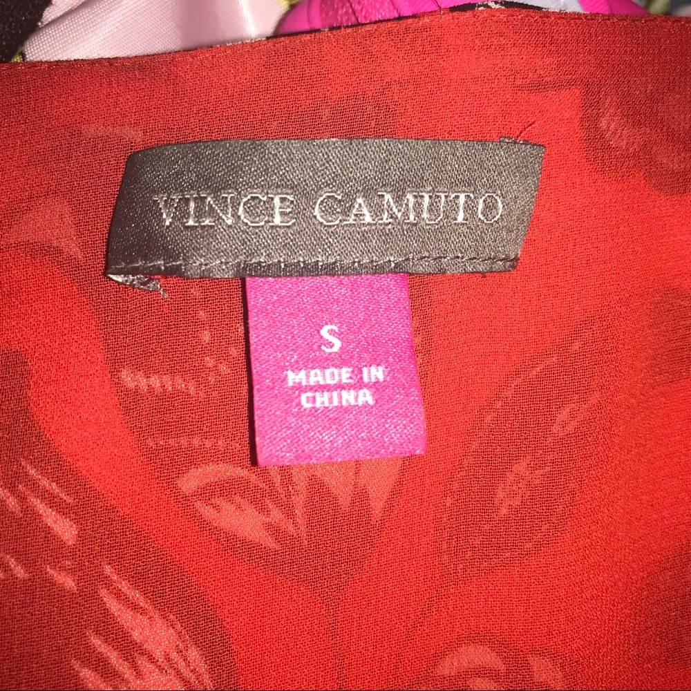 Vince Camuto Red Floral racer back Dress - Picture 6 of 8